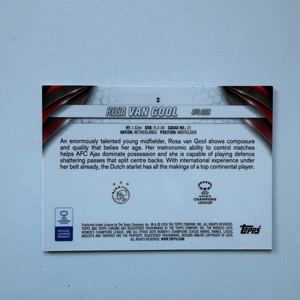 Topps Chrome Women’s UCL 2023/24 Rosa Van Gool Ajax RC Parallel /199 #2