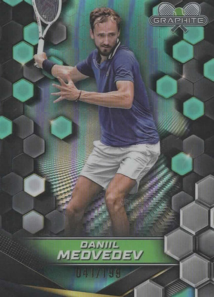 Topps 2024 Graphite Tennis Daniil Medvedev Green Refractor Chrome Card 41/199