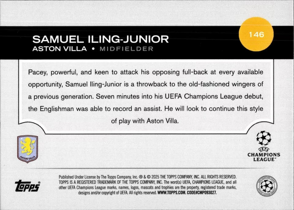 Topps UCC Flagship 2024/25 Iling-Junior Purple Flowfractor Parallel Card #146