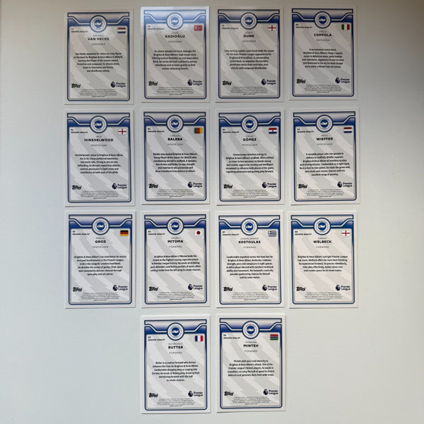 Topps Flagship Premier League 2026/27 Brighton Complete Team Set #77-90 14 Cards