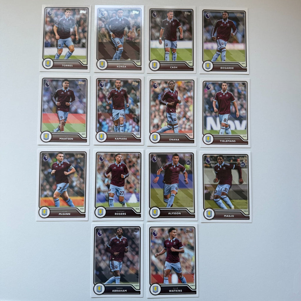 Topps Flagship Premier League 2026/27 Aston Villa Complete Team Set #35-48