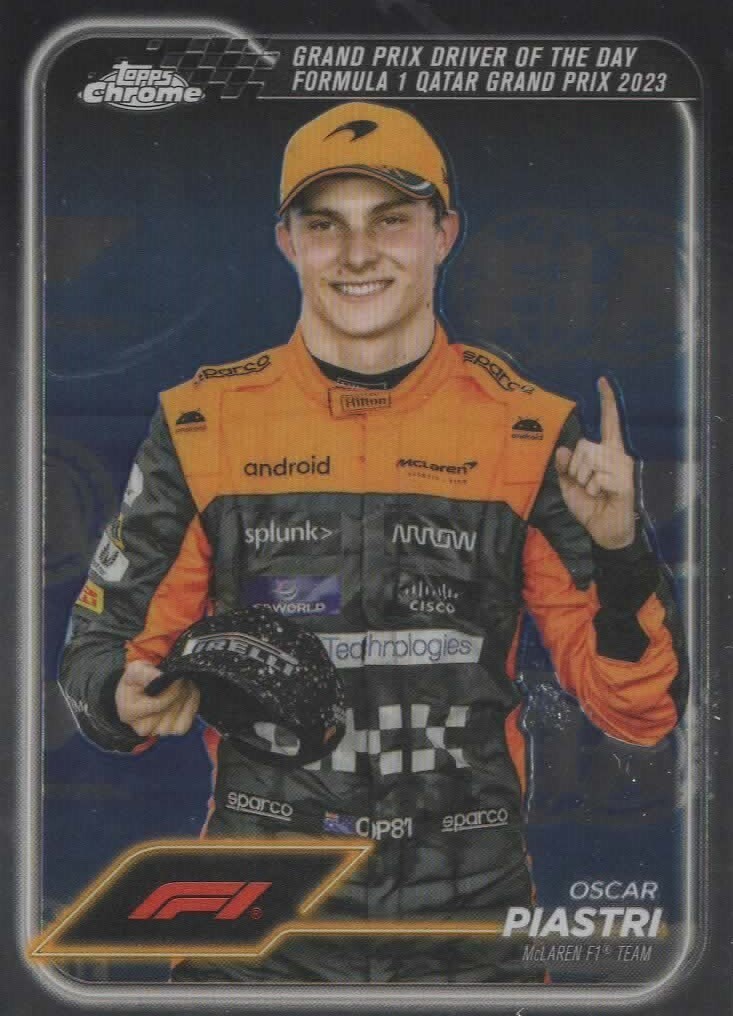 Topps Chrome Formula 1 2024 Oscar Piastri Grand Prix Driver Of The Day Qatar