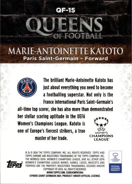 Topps Womens Chrome 2023-2024 Marie-Antoinette Katoto Queens Of Football Card