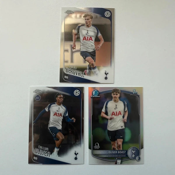 Topps Chrome & Bowman Chrome Tottenham Hotspur 3-Card Prospect Bundle