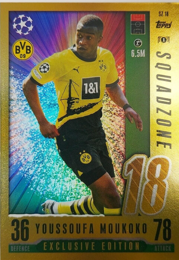 Topps Match Attax 2023/24 23/24 Moukoko Exclusive Edition Squadzone Trading Card