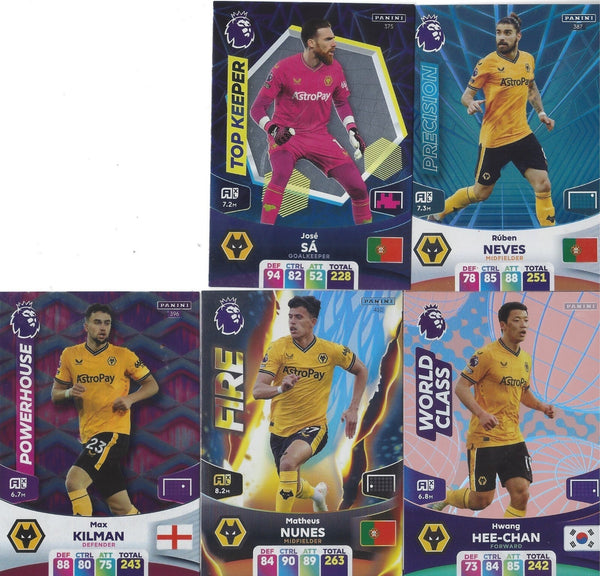 Premier League Adrenalyn 2024 23 24 Wolverhampton Wolves Base Team Trading Cards
