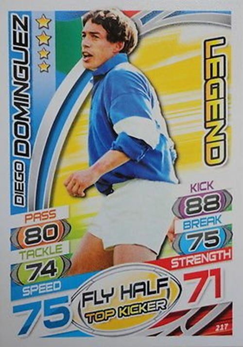 Rugby Attax Topps 2015 Diego Dominguez Fly Half Legend Trading Card