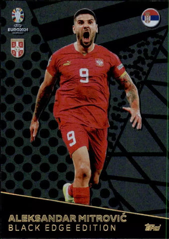 Match Attax UEFA Euro 2024 Aleksandar Mitrovic Serbia Black Edge Trading Card
