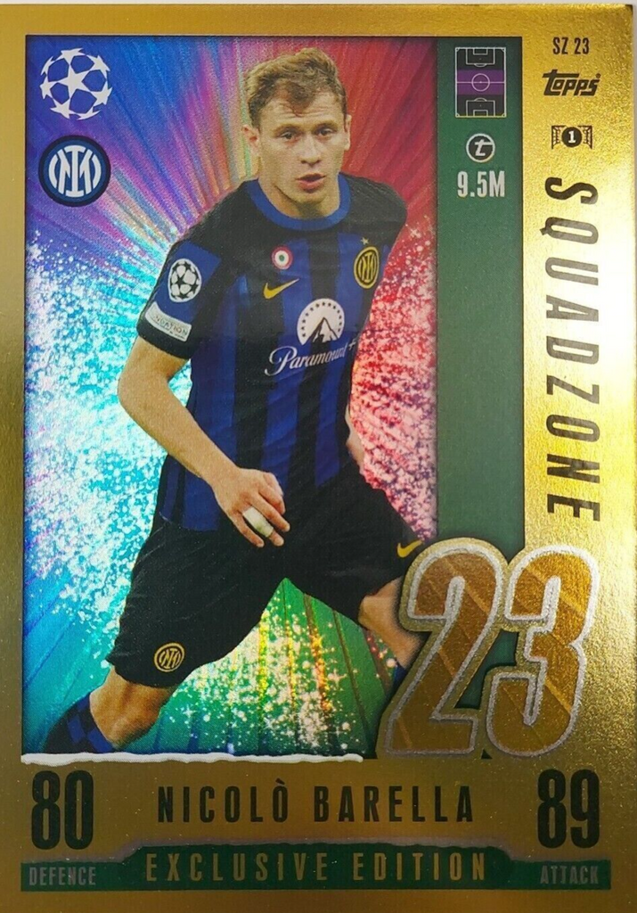 Topps Match Attax 2023/24 23/24 Nicolo Barella Exclusive Edition Squadzone Card