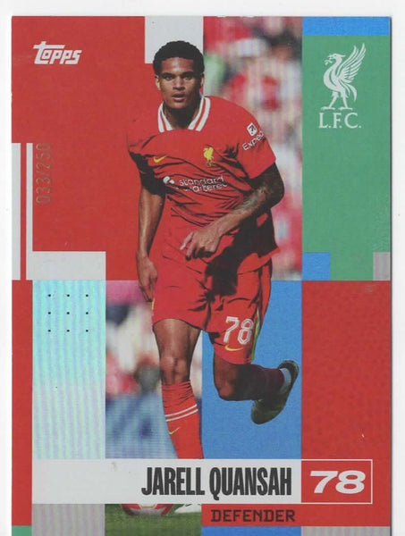 Topps Liverpool Team Set 24-25 Jarell Quansah Memorabilia Base Card /250