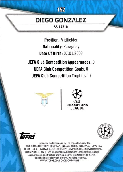 Topps Superstars 2024 23/24 Diego Gonzalez Lazio Uncommon Card #152