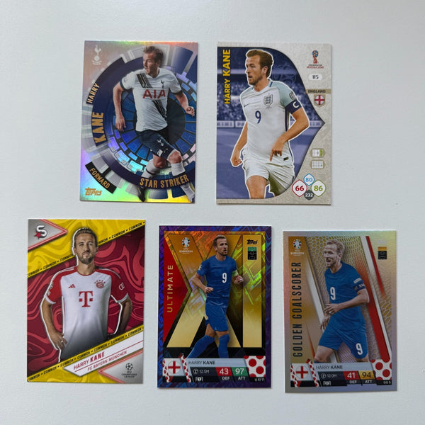 Harry Kane Football Card Bundle Topps & Panini England Spurs Bayern 5 Cards