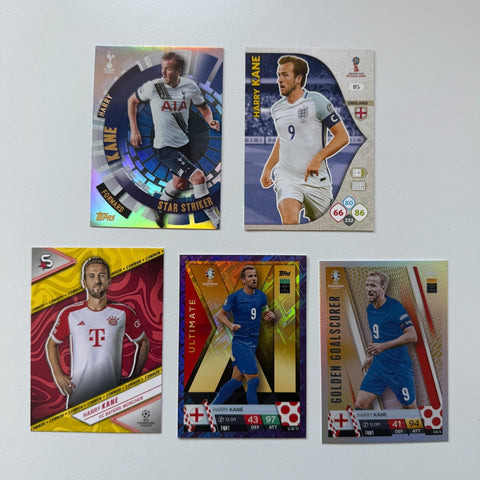 Harry Kane Football Card Bundle Topps & Panini England Spurs Bayern 5 Cards