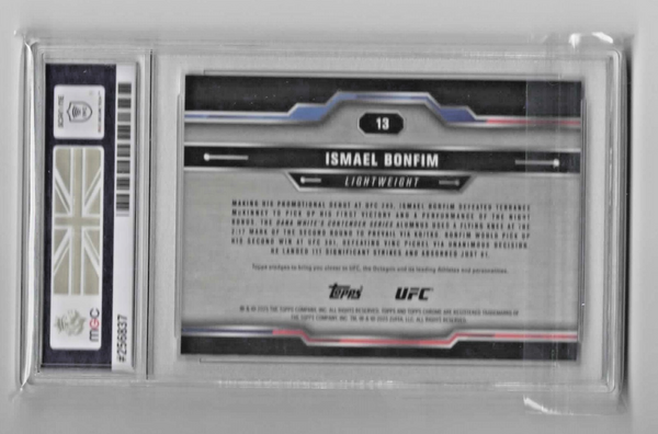 Topps Chrome UFC 2025 Ismael Bonfim Orange Wave Parallel Rookie Card /25 MGC 9