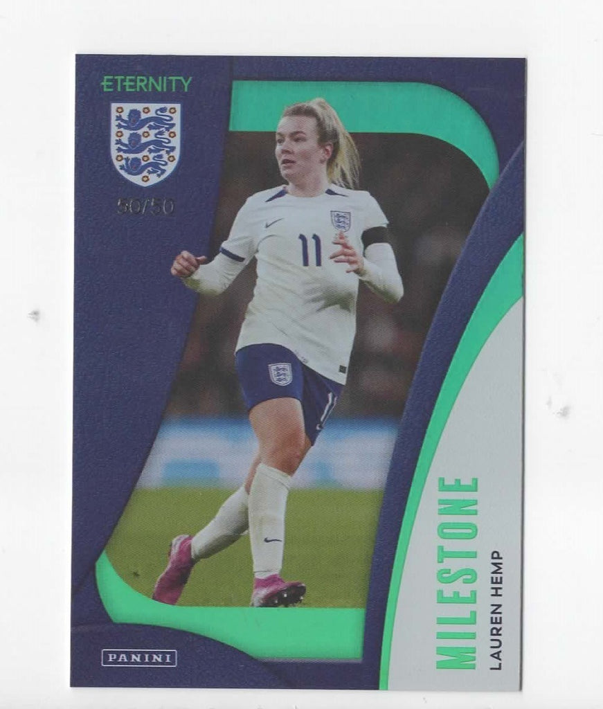 Panini Eternity Lionesses 2025 Lauren Hemp England Milestone Green Numbered /50