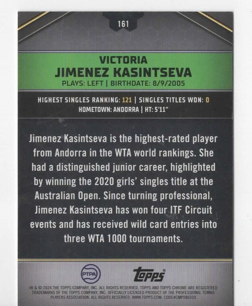 Topps 2024 Graphite Tennis Victoria Jimenez Kasintseva Rookie Chrome Card /199