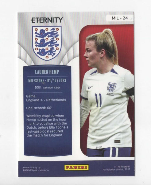 Panini Eternity Lionesses 2025 Lauren Hemp England Milestone Green Numbered /50