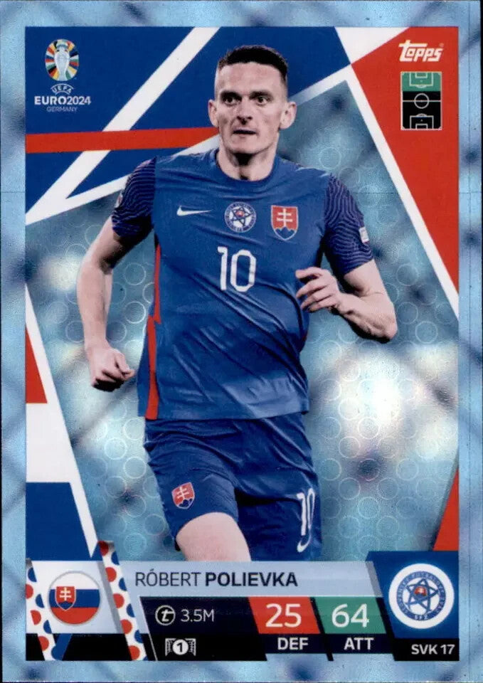 Match Attax Euro 2024 Robert Polievka Crystal Parallel Blue Topps Card