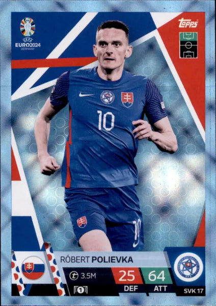 Match Attax Euro 2024 Robert Polievka Crystal Parallel Blue Topps Card
