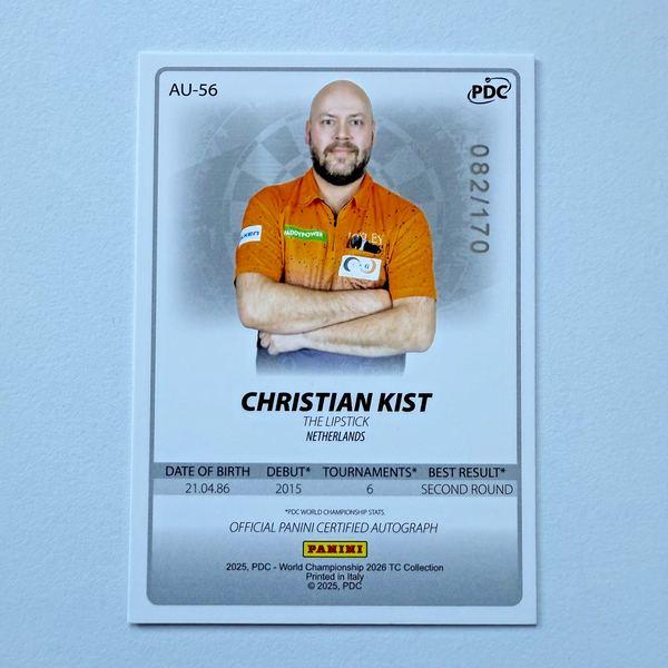 Panini PDC World Darts 2026 Christian Kist Auto /170 SSP Autograph Card