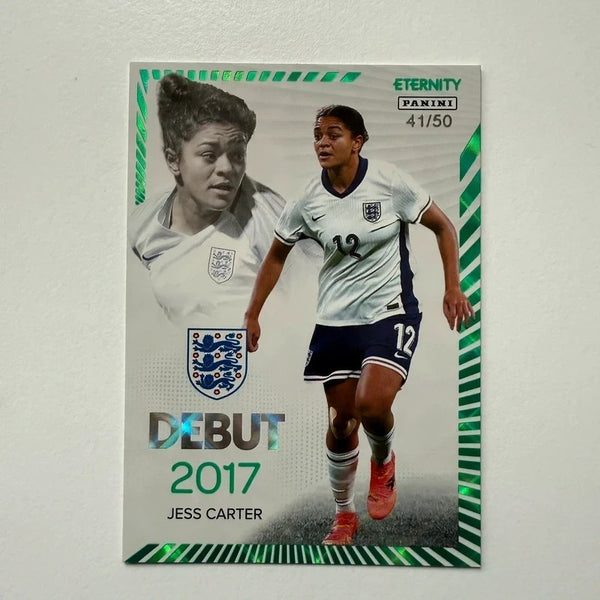 Panini Eternity Lionesses 2025 Jess Carter England Debut Green Numbered /50
