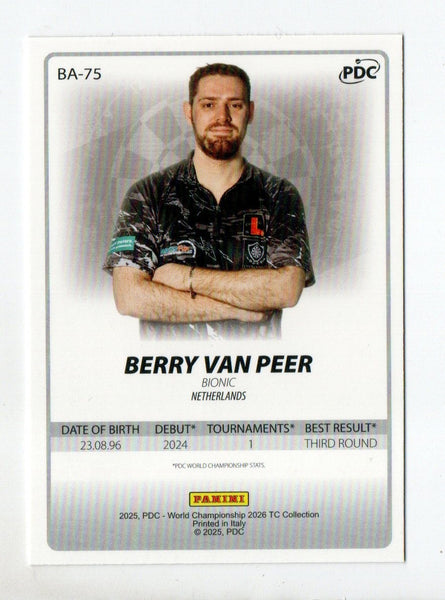 Panini 2026 PDC World Championship Darts Berry Van Peer Cracked Ice Card