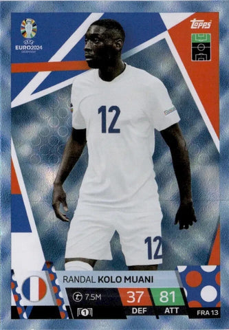 Match Attax Euro 2024 Randal Kolo Muani France Crystal Parallel Blue Topps Card