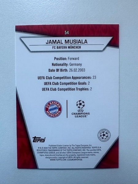 Topps Superstars 2024 23/24 Jamal Musiala Bayern Munich Uncommon Card #54