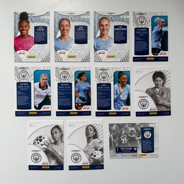 11x Panini WSL Eternity 2025/26 Manchester City Bundle Card Base Team Set
