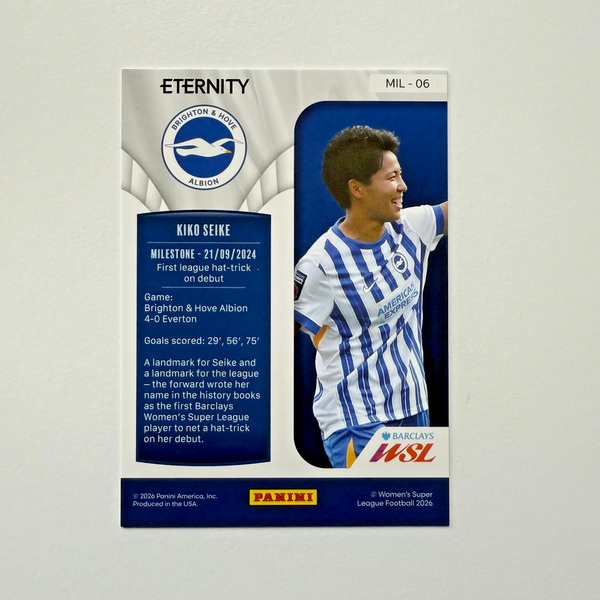 Panini Eternity WSL 25/26 Kiko Seike Milestone Gold 01/5 Brighton Rare Bookstart