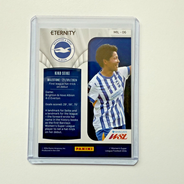 Panini Eternity WSL 25/26 Kiko Seike Milestone Gold 01/5 Brighton Rare Bookstart