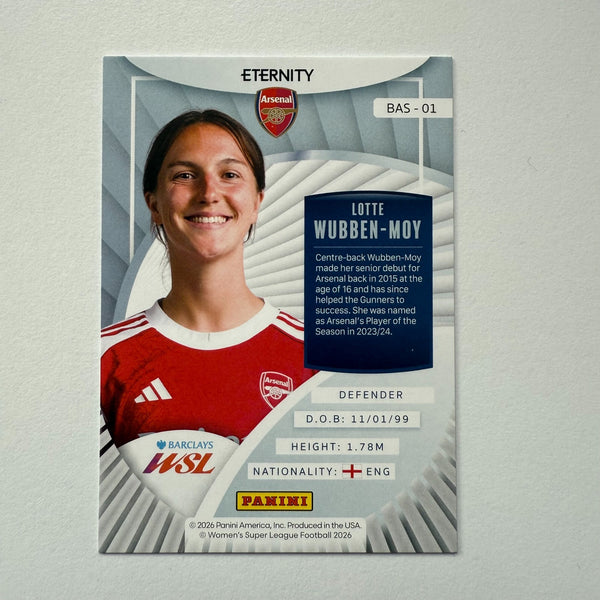 Panini Eternity WSL 25/26 Lotte Wubben-Moy Base Gold /5 Arsenal Rare Card