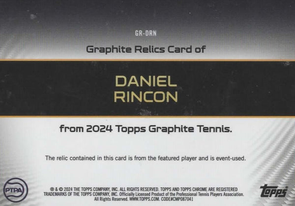 Topps 2024 Graphite Tennis Daniel Rincon Green Relic Chrome Card /75