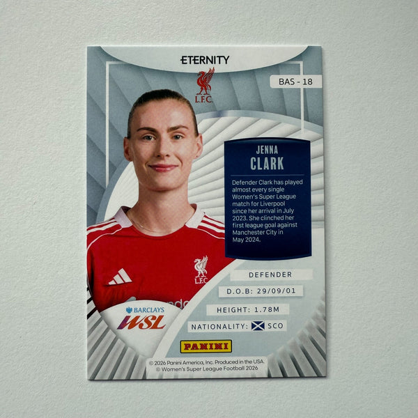 Panini Eternity WSL 25/26 Jenna Clark Base Parallel Green /50 Liverpool Card