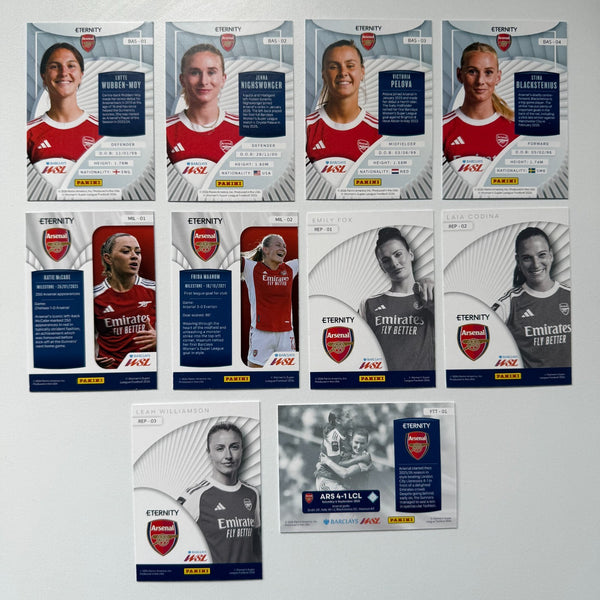10x Panini WSL Eternity 2025/26 Arsenal Bundle Card Set