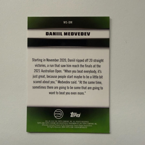 Topps 2024 Graphite Tennis Daniil Medvedev Winning Streaks Parallel Chrome /50