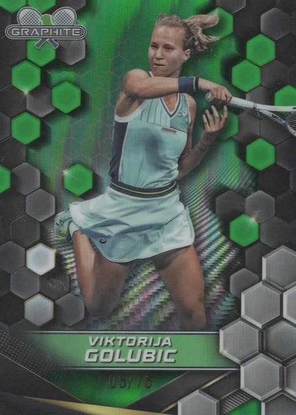 Topps 2024 Graphite Tennis Viktorija Golubic Green Parallel Refractor Card 05/75