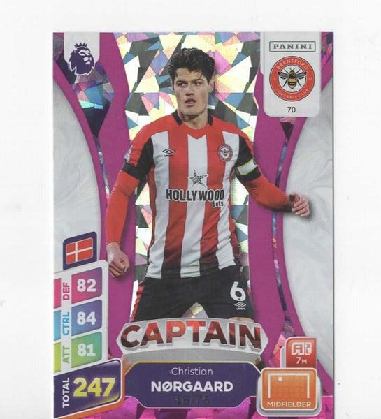 Panini Premier League Adrenalyn XL Plus 2025 Christian Norgaard Parallel /75