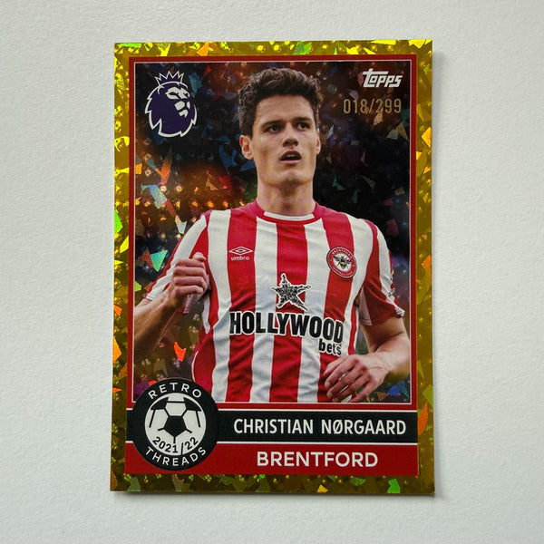 Topps Premier League 25/26 Christian Norgaard Retro Threads Parallel Card /299