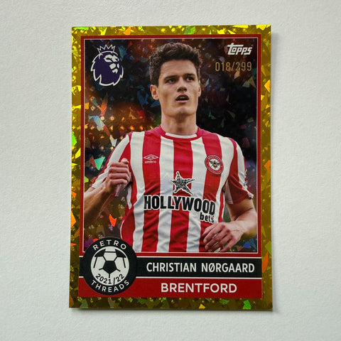 Topps Premier League 25/26 Christian Norgaard Retro Threads Parallel Card /299