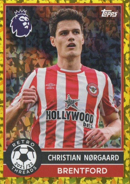 Topps Premier League 25/26 Christian Norgaard Retro Threads Parallel Card /299
