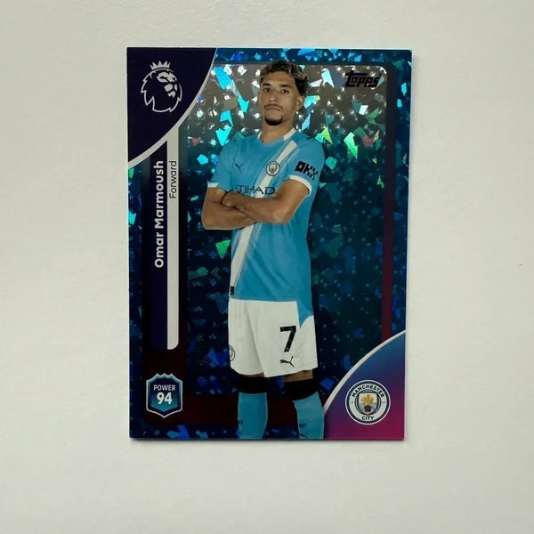 Topps Premier League 25/26 Omar Marmoush Manchester City Blue Parallel Card /150