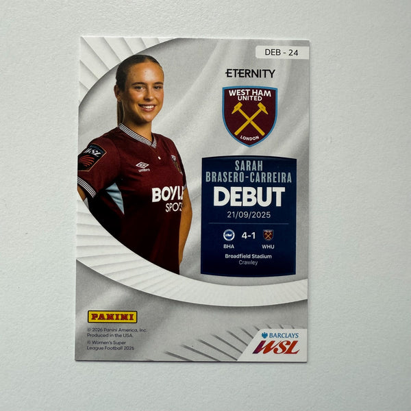 Panini Eternity WSL 25/26 Sarah Brasero-Carreira Debut Magenta /25 West Ham Card