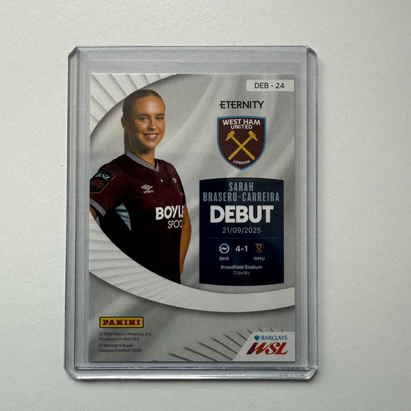 Panini Eternity WSL 25/26 Sarah Brasero-Carreira Debut Magenta /25 West Ham Card