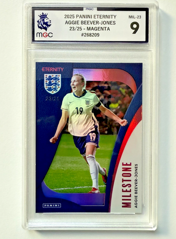 Panini Eternity Lionesses 2025 Aggie Beever-Jones Milestone Magenta /25 MGC 9