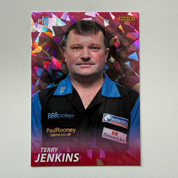 Panini PDC Premier League Darts 2025 Terry Jenkins Pink Cracked Ice Card