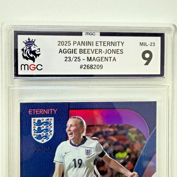 Panini Eternity Lionesses 2025 Aggie Beever-Jones Milestone Magenta /25 MGC 9