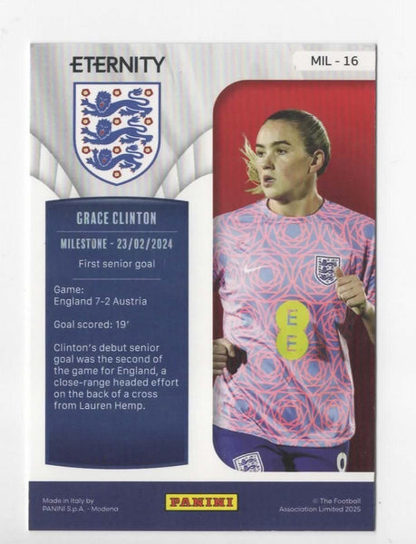 Panini Eternity Lionesses 2025 Grace Clinton England Milestone Green Card /50