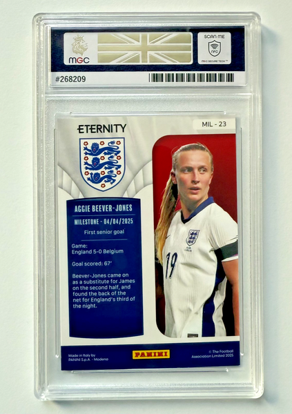 Panini Eternity Lionesses 2025 Aggie Beever-Jones Milestone Magenta /25 MGC 9