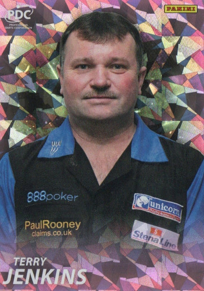 Panini PDC Premier League Darts 2025 Terry Jenkins Pink Cracked Ice Card